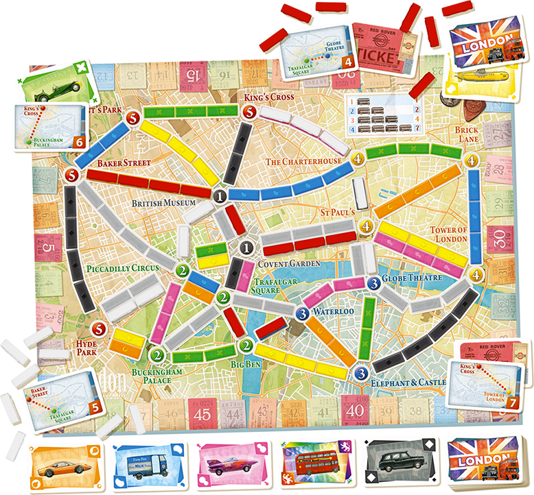 Ticket to Ride London Board Game Contents