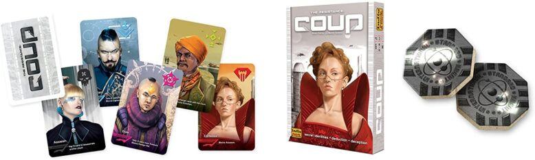 Coup Card Party Game Components