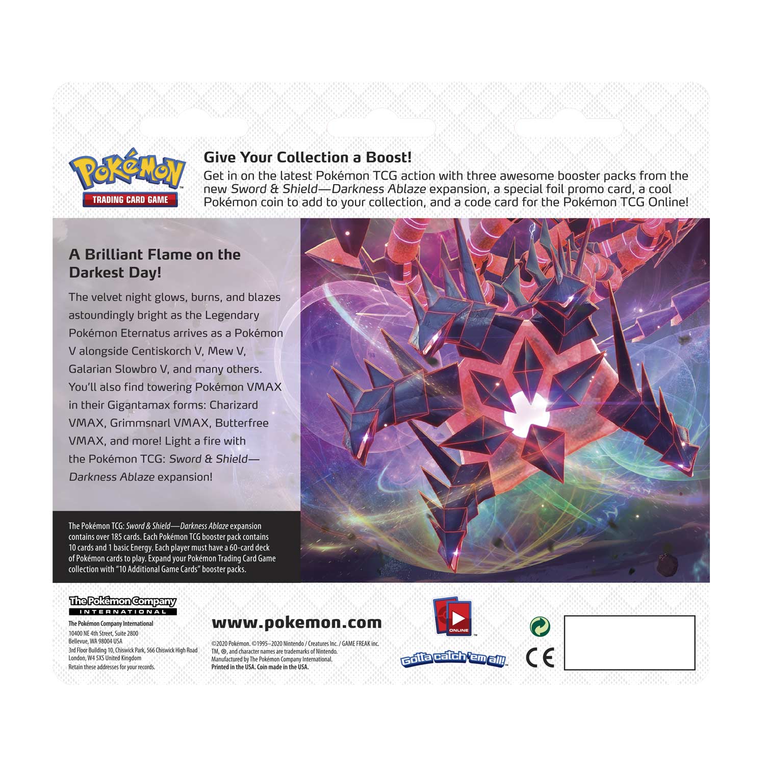 Sword and Shield promo ca Pokemon Darkness Ablaze Celebration 2-Pack Blister 
