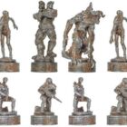 Fallout Black Chess Pieces
