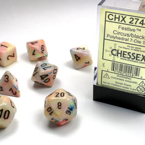Chessex Polyhedral 7-Die Set Festive Circus Black