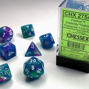 Chessex Polyhedral 7-Die Set Festive Waterlily White