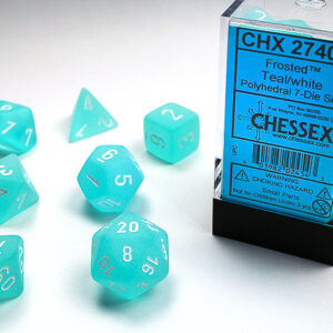 Chessex Polyhedral 7-Die Set Frosted Teal/White