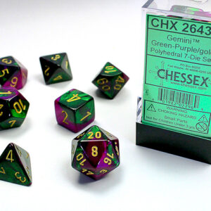 Chessex Polyhedral 7-Die Set Gemini Green-Purple/Gold