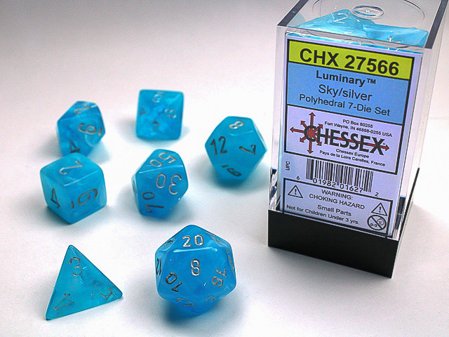 Chessex Polyhedral 7-Die Set Luminary Sky/Silver