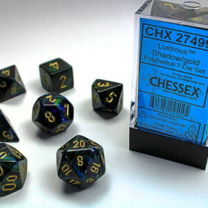 Chessex Polyhedral 7-Die Set Lustrous Shadow/Gold