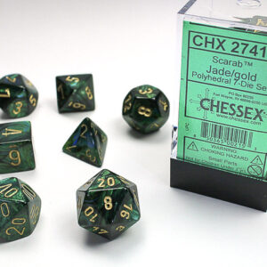 Chessex Polyhedral 7-Die Set Scarab Jade/Gold