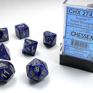 Chessex Polyhedral 7-Die Set Scarab Royal Blue/Gold