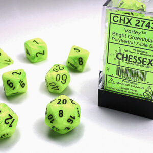 Chessex Polyhedral 7-Die Set Vortex Bright Green/Black