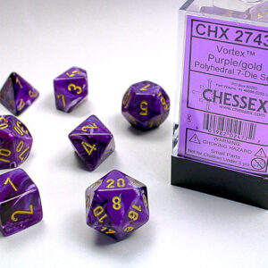 Chessex Polyhedral 7-Die Set Vortex Purple/Gold