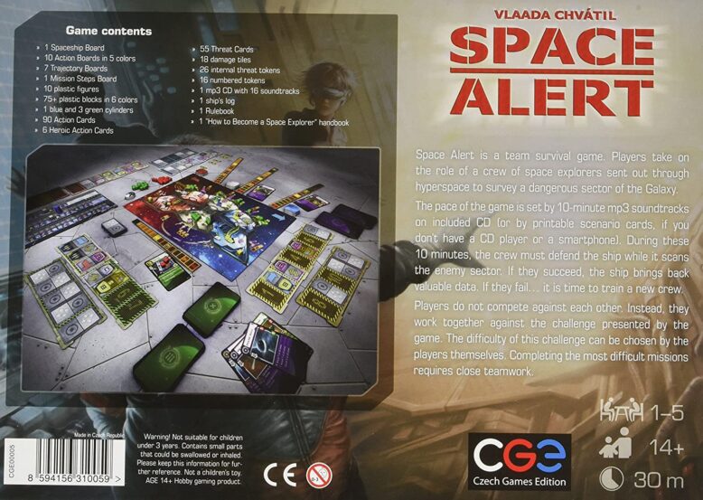 Space Alert Back of Box
